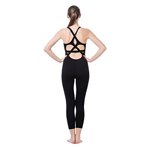LOVESOFT Women's Sleevesless Bodysuit Dance Unitard, Backless Bodycon Rompers Jumpsuits for Workout Yoga