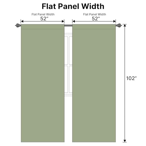 Image of H.VERSAILTEX Blackout Curtains for Living Room Thermal Insulated Window Treatment Panels Room Darkening Blackout Drapes Back Tab /Rod Pocket Bedroom Draperies, 52 x 102 Inch, Sage, 2 Panels