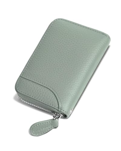 [GADIEMKENSD] 財布 Rfid レザー カードケース カード入れ 大容量 小銭入れ メンズ Card Wallet Men Women Rfid 本革 カード クレジットカード 小銭ケース 財布 メンズ レディース コインケース キーケース グレイッシュブルー