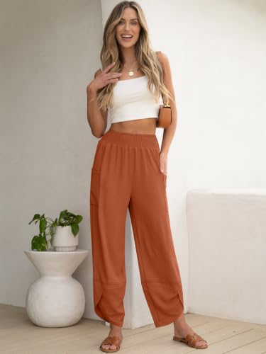Image of ANRABESS Womens Wide Leg Palazzo Capri Barrel Pants