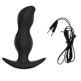 AMAZBEE Electroshock Anal Plug BDSM Erwachsene Sexspielzeug Silikon Butt Plug zur Stimulation der Prostata Wearable Butt Plug mit T-Base (Cable)