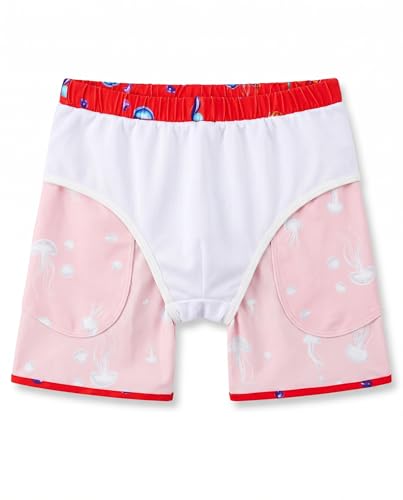 Image of UPTRIS Girls Swim Shorts Beach Board Short with Mesh Liner Quick Dry Summer | Jellyfish Pattern Swimming Trunks Swimsuit with Pockets Surfing, Beach, Vacation and Holiday for Toddler Baby girl