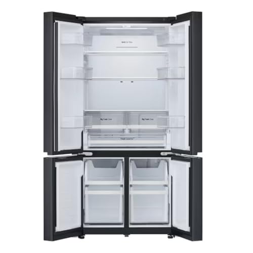 Image of LG 610 L French Door Refrigerator Fresh Converter+ Wi-Fi Convertible DoorCooling+ (GV-B25FFGMB) - Black Glass Finish