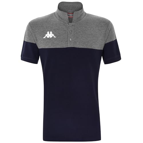 Kappa Pianetti Polo de Manga Corta, Niños, Azul Marino/Gris, 6Y