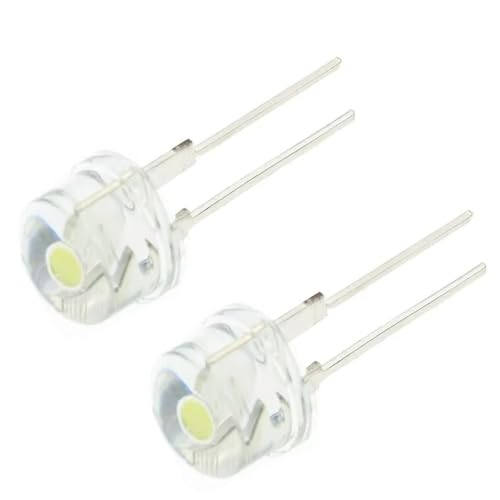 10 Uds F8 8MM Blanco Azul Verde Rojo Amarillo LED Sombrero De Paja Súper Brillante Diodo Emisor Luz Resaltado 0,5 W Astigmatismo(Warm White)