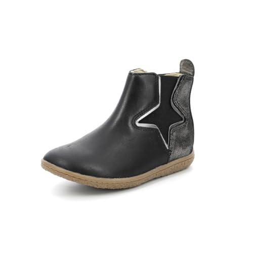 KICKERS Vermillon, Botas Cortas al Tobillo Niñas, Noir Argent, 24 EU