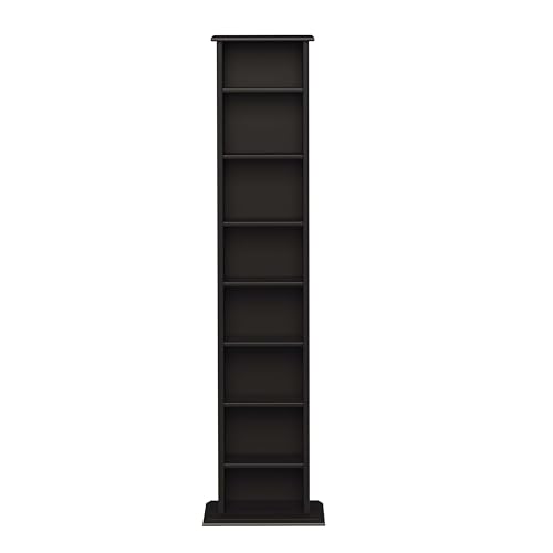 Image of Prepac Narrow Cabinet Media, Slim Multimedia Storage Tower, Black