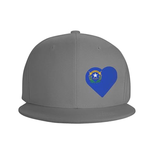 Flag of Nevada Heart Adjustable Outdoor Baseball Hat Flat Hat3