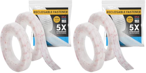 Image of Industrial Strength -10FT 2Pack - Clear Indoor /Outdoor Adhesive Mounting Tape- Self Mating Reclosable Fastener Compatible with 3M SJ3550 / SJ3560 Dual Lock (Pack of 2)