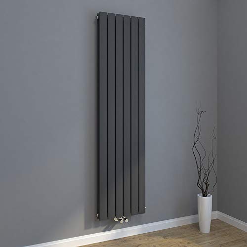 Preisvergleich Produktbild Design Flach Heizkörper 1800x462mm Antrazit Paneelheizkörper Vertikal Mittelanschluss Doppellagig