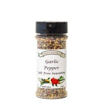 Image of Lesley Elizabeth Garlic Pepper Salt Free Seasoning - All-Natural Garlic & Black Pepper Blend | Salt-Free Spice for Chicken, Vegetables, Pasta & Gourmet Cooking