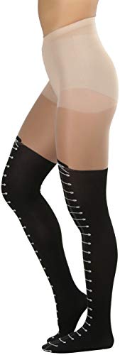 Image of ToBeInStyle Women's Full Footed Pantyhose with Thigh High Designs