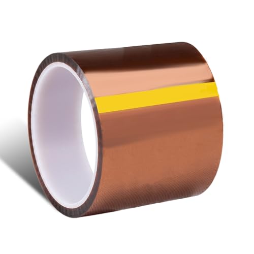 MOUMOUTEN 2 Rollos 80mm × 0.05mm Marrón Rojo Cinta de Poliamida de Alta Temperatura, Tela Aislante de Vinilo Térmico Sublimación Cinta de Prensa para PCB