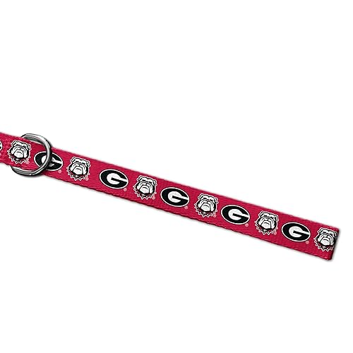 Image of Georgia Bulldogs Custom Handmade Adjustable Nylon Collars and Leashes (6 Ft Leash)