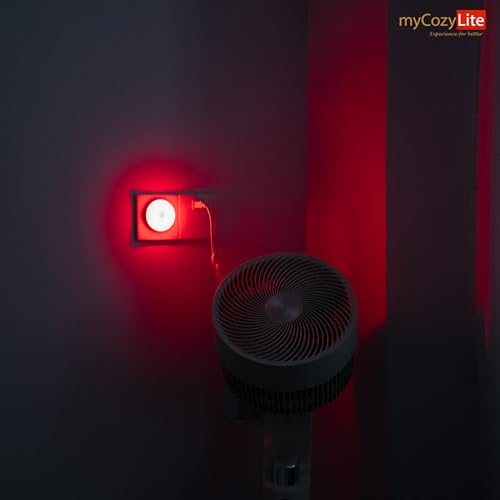 Image of myCozyLite Red Motion Sensor Night Light, Red Light for Sleep, Night Lights Plug into Wall, Automatic ON Off, 2 Pack Motion Night Light for Bedroom, Bathroom, Kitchen, Hallways