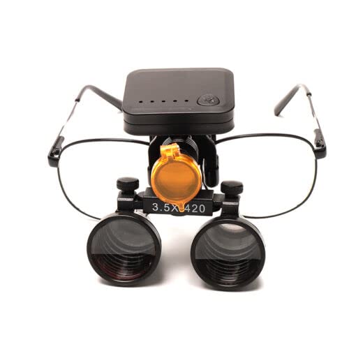 3.5X lupas binoculares lupa marco de metal con 5W LED faro