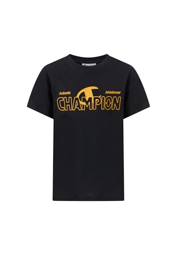 T-Shirt Champion garçon col rond à logo graphique KK001 noir en coton