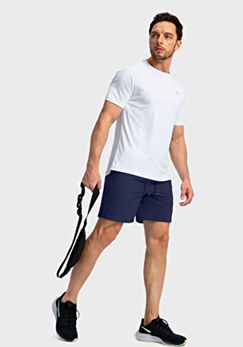 Image of Men's Running Shorts with Zipper Pockets 7 Inch Lightweight Quick Dry Gym Workout Athletic Shorts for Men