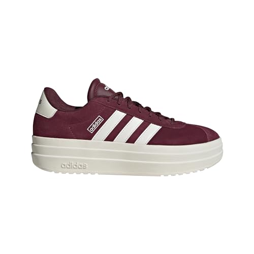 adidas Women's VL Court Sneaker, Maroon/White/Off-White, 6.5