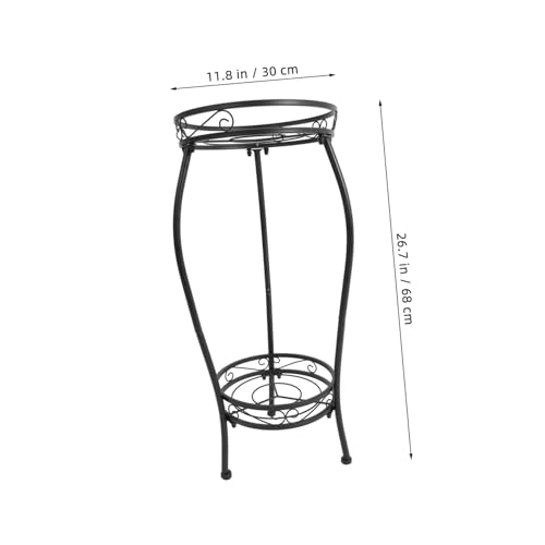 Support à plantes fer robuste à 2 étages pour décoration extérieure et intérieure - 3