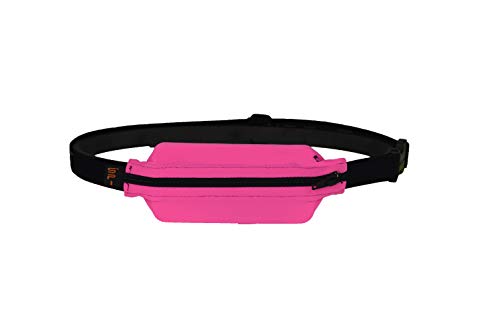 SPIbelt Diabetic Belt: Adult - No-Bounce, Discreet Belt with Hole for Insulin Pump or Other Medical Devices! (Hot Pink with Black Zipper)