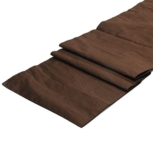 Image of E-EZRA Premium Raw Silk Table Runner for Centre Table / Coffee Table / 4 Seater / 6 Seater Dining Table (72 Inch, Coffee Brown)