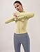 Locachy Women's Lightweight Stretchy Workout Full Zip Running Track Jacket with Thumb Holes Yellow S