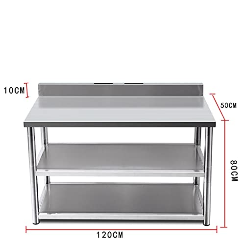 SHIJIANX Edelstahltisch Arbeitstisch Küchentisch-Edelstahlregal-Mehrschicht-Lagerregal-Plattform-Werkbank (90cm×50cm… – Bild 3