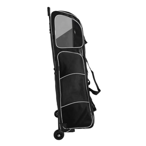 Garende Portable Fencing Gear Holder with Pull Rod and Retractable Handle, Black