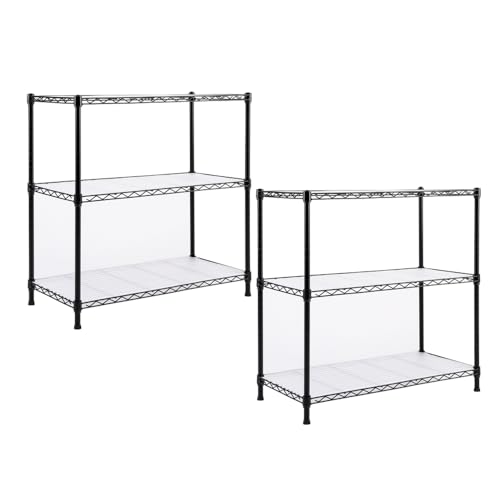 Image of EZPEAKS 2-Pack Storage Shelves, 3-Shelf Shelving Unit with 3-Shelf Liners, Adjustable Rack, 30''W x 14''D x 30''H Steel Wire Shelves, Shelving Units and Storage for Kitchen and Garage