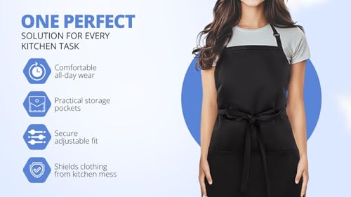 Image of Kitchen Apron Cut Pocket with Pen Holder | Adjustable Durable & Stylish for Kitchen, Restaurant, Cafes | Ideal for Chefs, Bakers & Home Cooks | Easy to Clean | Unisex Design