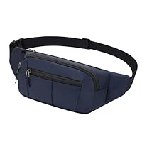 IHIGOGOFA Riñonera de moda con cinturón extendido de 30 cm para pasear al perro, escalada, senderismo, viajes, ciclismo, niñas, mujeres, hombres y mujeres, Azul oscuro #1, Talla única, Riñonera con