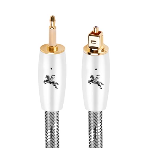 Impeto Cable Optico a jack 3.5 Adaptador 1m Cable Toslink a Mini Toslink Cable Optico Audio Digital, óptico, Transmite Señales de Audio Digital a TV/amplificadores/HiFi 1 Metro