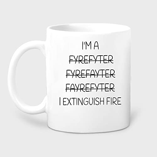 IKJHG Tasse de pompier, cadeau de pompier, grade de pompier, futur pompier, nouveau pompier, cadeau de pompier, tasse de pompier, tasse à café en céramique...