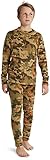 Burton Kids Fleece Baselayer Set, Kelp Birch Camo, Small