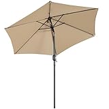 Yaheetech Parasol Sombrilla Jardín 230cm/270cm Inclinable con Manivela Parasol Terraza Exterior Piscina Patio Balcón Impermeable Protección UV 230cm Caqui