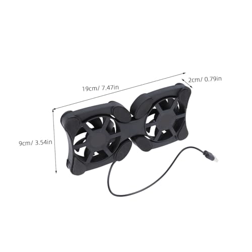 Ventilador portátil plegable para laptop Toddmomy con 2 fans USB negro miniatura 2