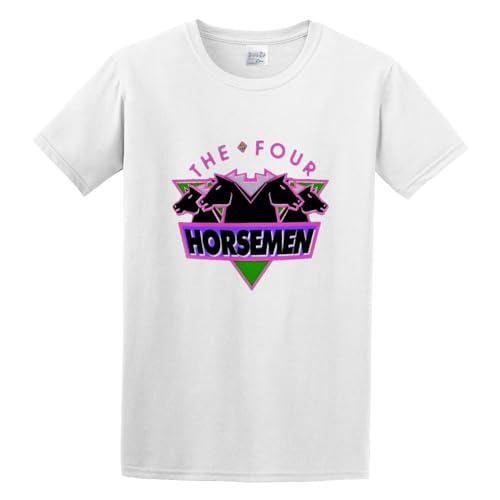 XINJIEDIAN The Four Horsemen WCW Retro Logo Wrestling T-Shirt White XL