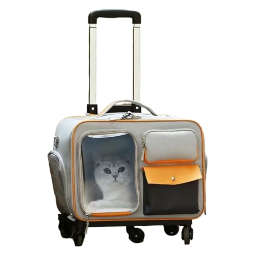 NYHGOXM ペットキャリー リュック&カート 2Way 猫 小型犬用 おしゃれ ストレス軽減 キャリーバッグ 移動ケース 付け替え可能 通気性良好 撥加工 (B)