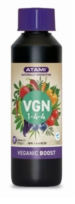 Atami - Veganic Fertiliser 4-PACK - Kit completo de fertilizantes veganos - 4 X 250 ml - Abonos orgánicos, ecológicos y naturales para todas las fases del cultivo de plantas