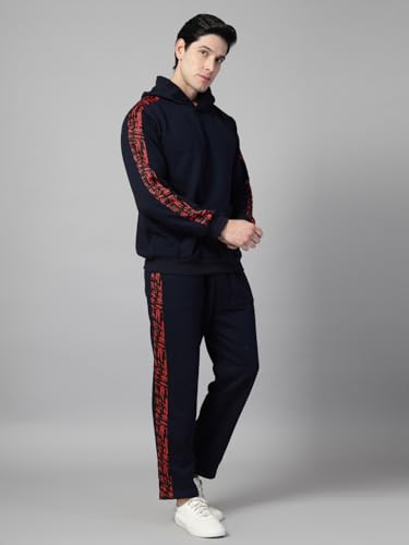 Image of Rigo Cotton Fleece Full Sleeves Oversized Co-ord Set for Men | Printed Hooded Track Suit Set for Men