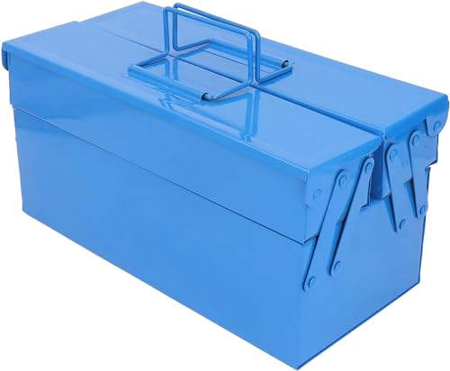 Caja de herramientas portátil/multifunción, plegable, de hierro, 2 capas, 3 bandejas, caja de almacenamiento de herramientas de reparación del hogar