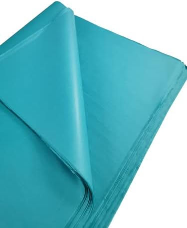 Turquoise Blue Tissue Paper Sheets for Wrapping 50 Large Sheets, Acid Free Art Paper, Perfect for Gift Wrap, Storage, Packing, Art & Craft Bulk Pack Archiving Shredding 70 x 50cm Sheet Size