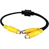 【カモン(COMON)製】RCAビデオ2分配ケーブル(メス←→メスx2)/0.3m【VDF-YF】