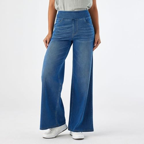 fanmpghleoo Elastic Waist Jeans for Women Trendy Wide Leg Jeans Woman Boyfriend Y2k Baggy Jeans High Waisted Trouser Jeans2
