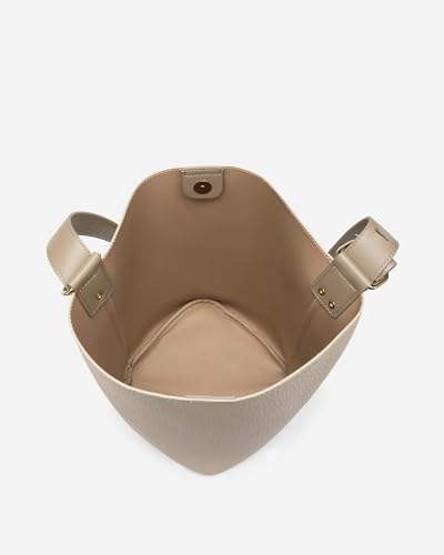 Image of Women's Top Handle Satchel Handbag, Elegant Tote Purse with Detachable Shoulder Strap for Crossbody Wear (Apricot Shoulder Bucket)