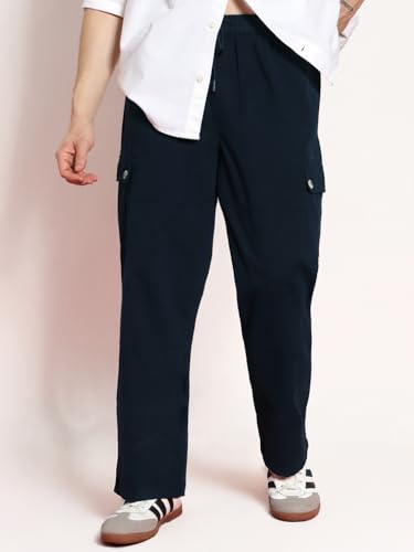 Image of Urbano Fashion Men's Loose Baggy Fit Cargo Jogger Chino Pant with 6 Pockets Stretchable