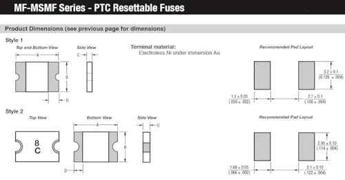 Fusible réinitialisable 1812 PTC de 1.1A et 16V pour protection de circuit électronique