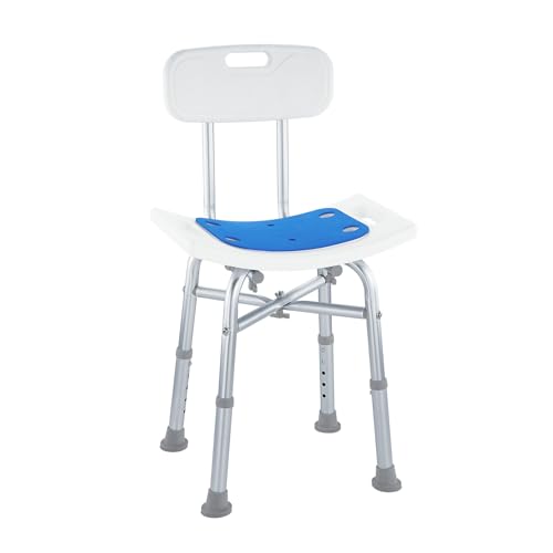 Shower Chair for Inside Shower - Height Adjustable Shower Seat with Back, Tool Free Assembly...