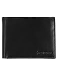 Steve Madden Men's Leather Rfid Blocking Extra Capacity ID Window Wallet, Black, One Size